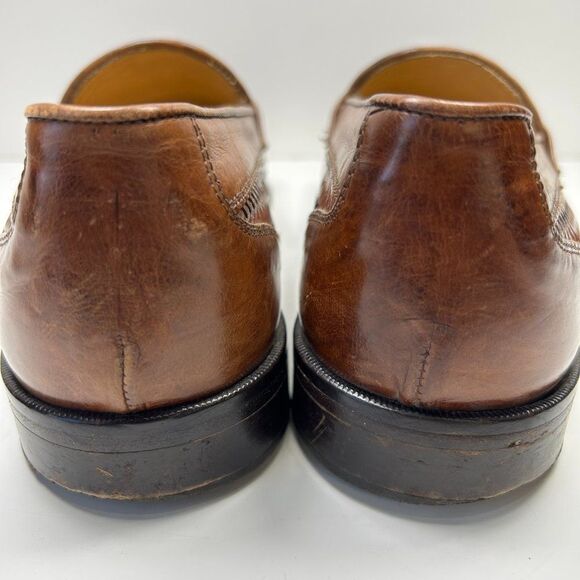 Johnston & Murphy Domani Brown Woven Leather Tassel Loafers Men\'s 10.5 M main image 7